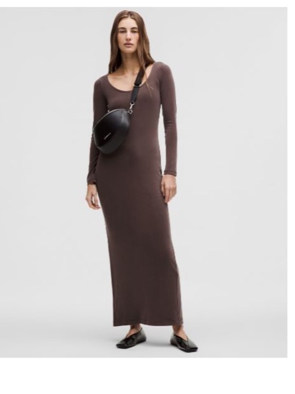 lululemon Drapey Softstreme Espresso long sleeve maxi dress, and free tote